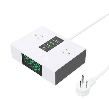 American Using Socket Electronic Clock Multiple Function Charger #YF-09