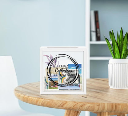 Wood desktop transparent acrylic storage box