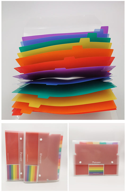 13 Pocket Rainbow Index Accordion Document File