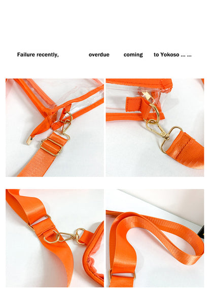PVC Transparent Bags Crossbody Shoulder Pack With Phone Pouch