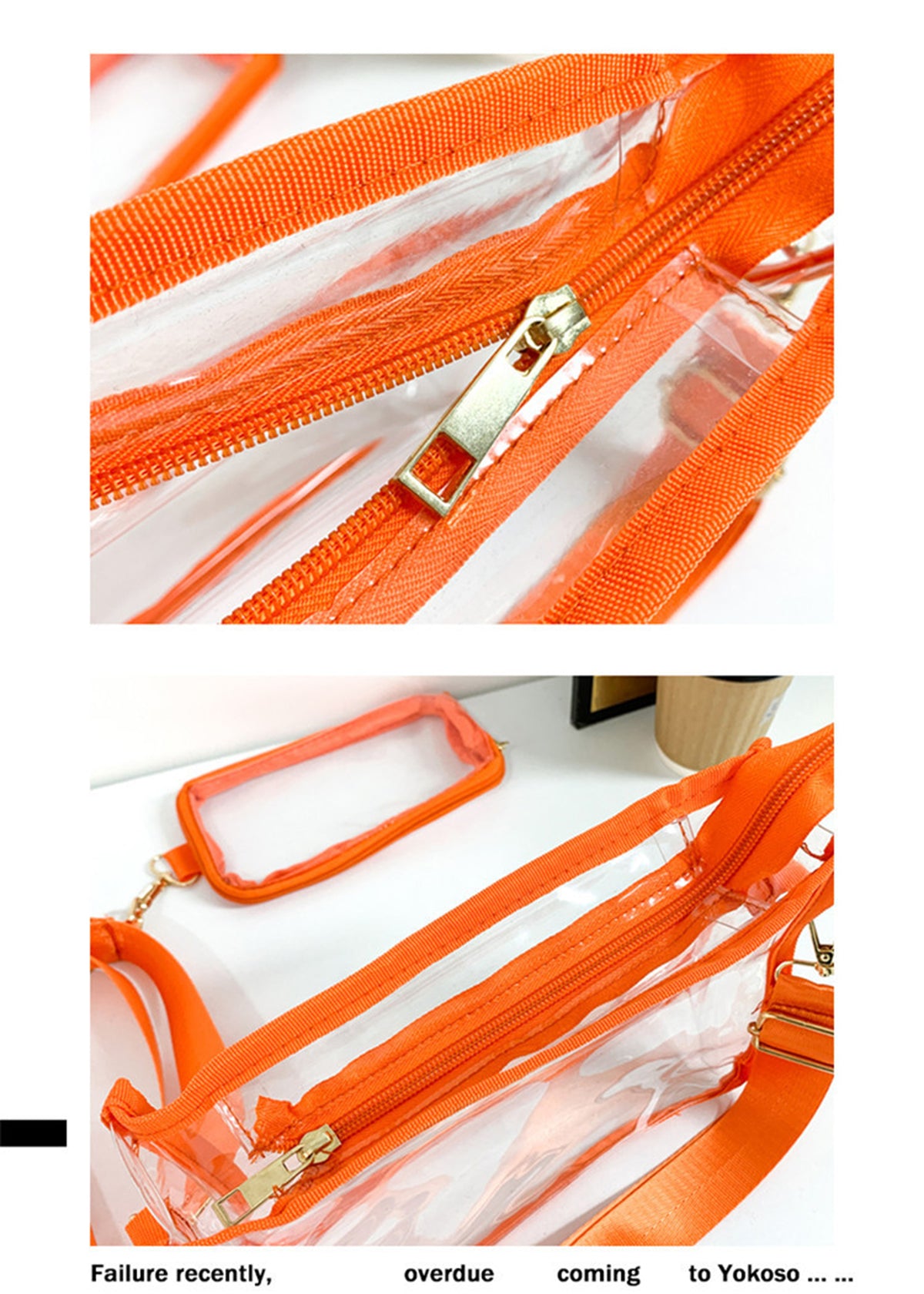 PVC Transparent Bags Crossbody Shoulder Pack With Phone Pouch