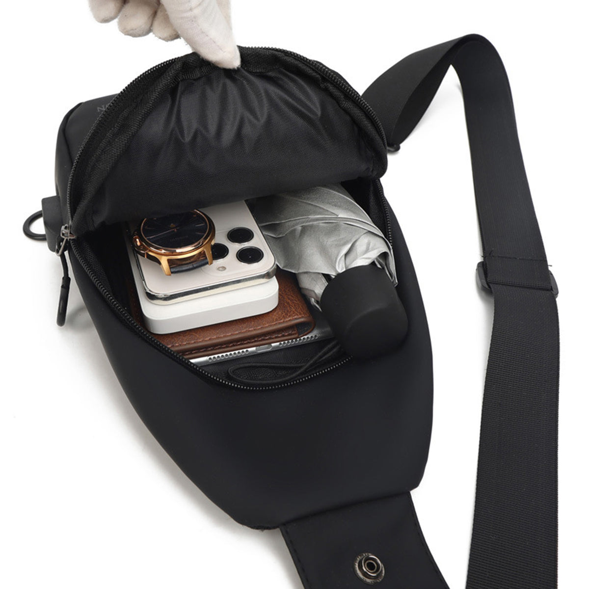 Sling Crossbody Backpack With USB Charger Shoulder Bag