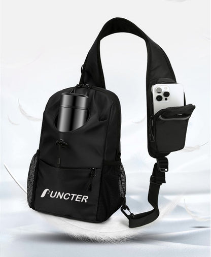 Men's Nylon Sling Bag Chest Shoulder Backpack Crossbody Bag with Cellphone Pouch