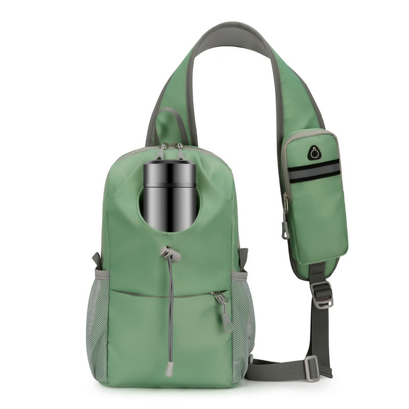 Men's Nylon Sling Bag Chest Shoulder Backpack Crossbody Bag with Cellphone Pouch