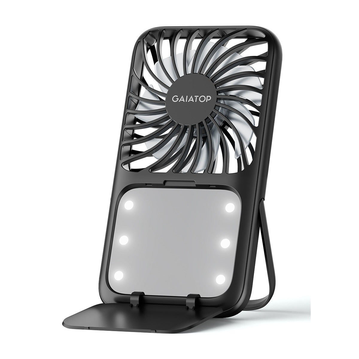 Portable 3 Speed Lash Fan Makeup Mirror with LED Light