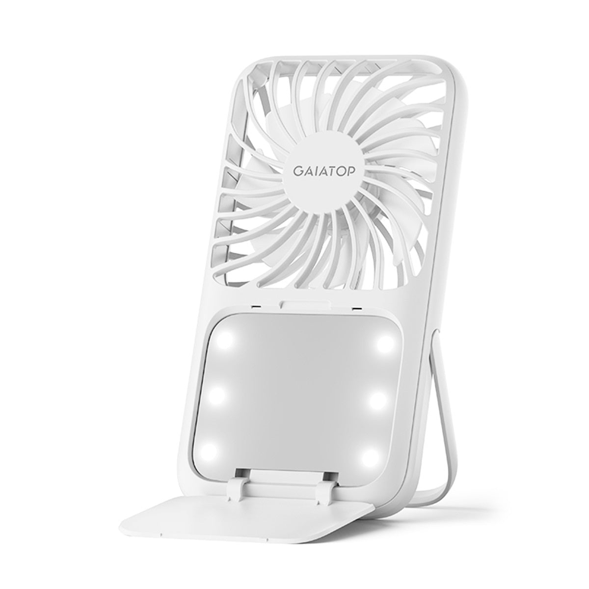 Portable 3 Speed Lash Fan Makeup Mirror with LED Light