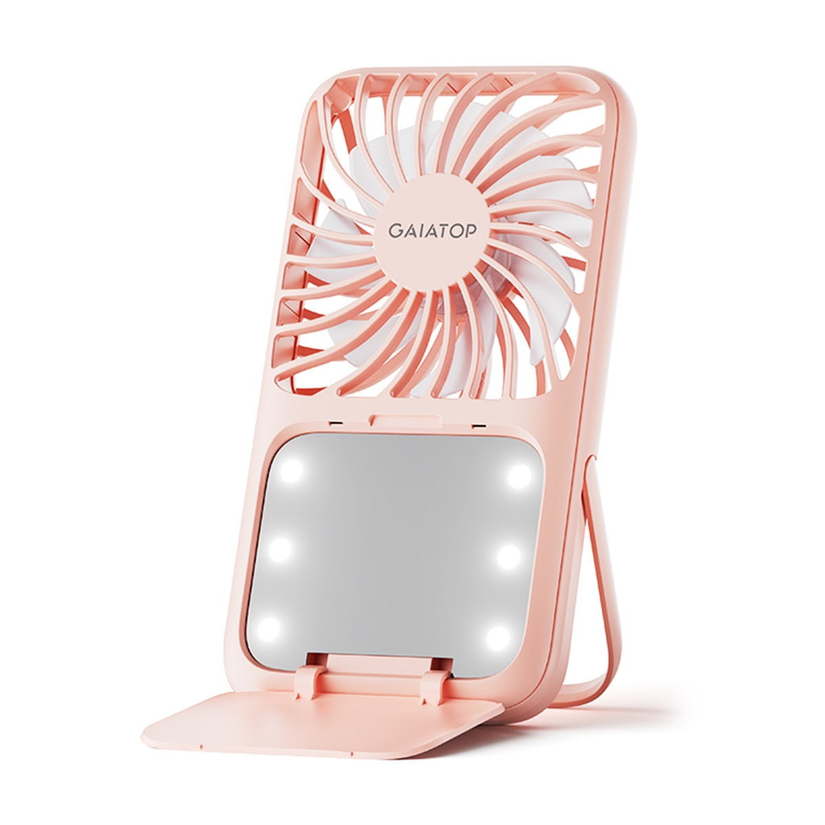 Portable 3 Speed Lash Fan Makeup Mirror with LED Light