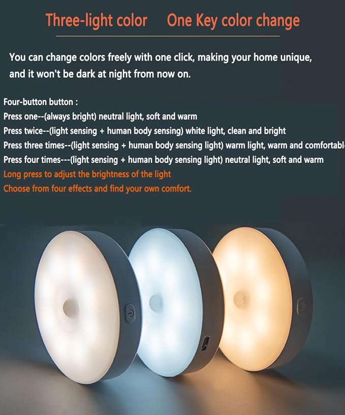 Magnetic Human Body Sensing Energy Saving Night Light