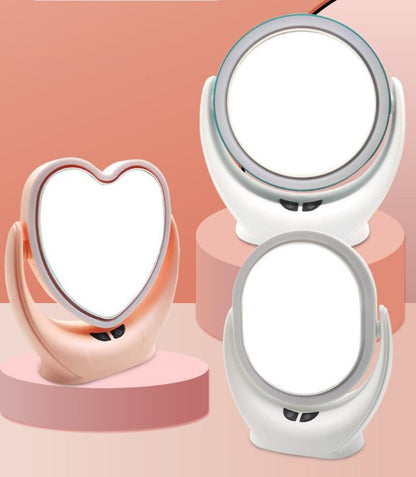 Multi-Functional Mini Fan With Light Makeup Mirror