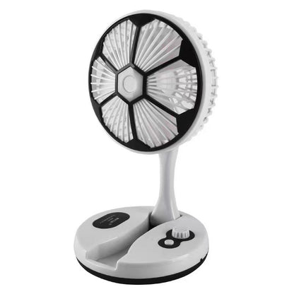 USB Folding Fan Rechargeable Outdoor Portable Travel Home Nightlight Table Fan