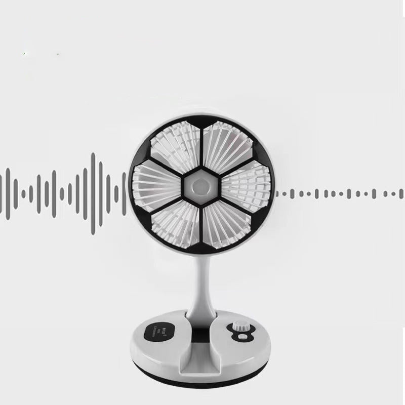 USB Folding Fan Rechargeable Outdoor Portable Travel Home Nightlight Table Fan