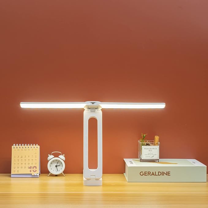 Double Head Foldable and Portable Desk Lamp with USB-C Cable