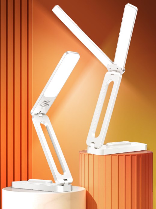 Double Head Foldable and Portable Desk Lamp with USB-C Cable