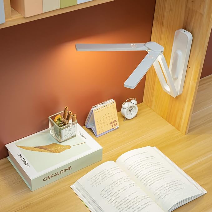 Double Head Foldable and Portable Desk Lamp with USB-C Cable