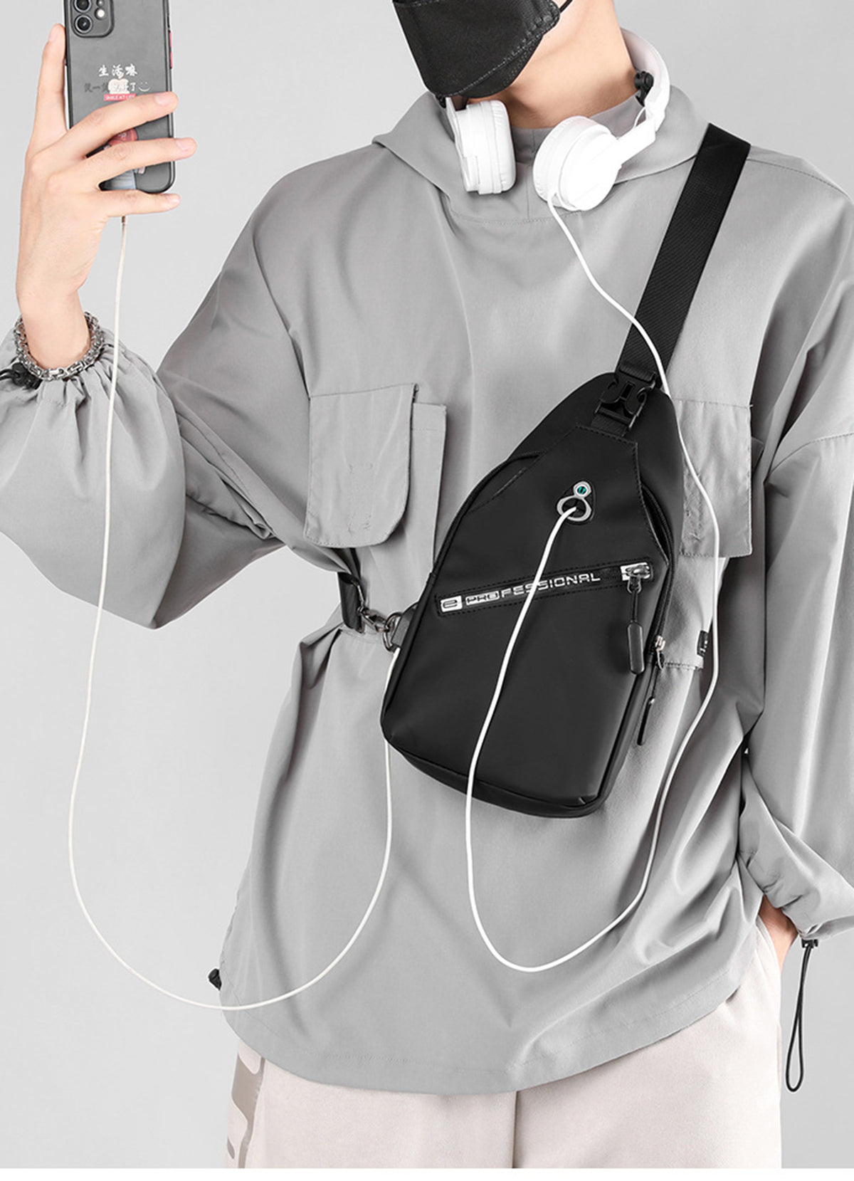 Travel Sling Bag Compact Crossbody Backpack