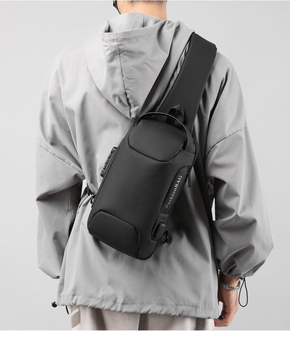 Anti theft Sling Backpack with Lock Shoulder Crossbody Backpack W/ USB Charging Port