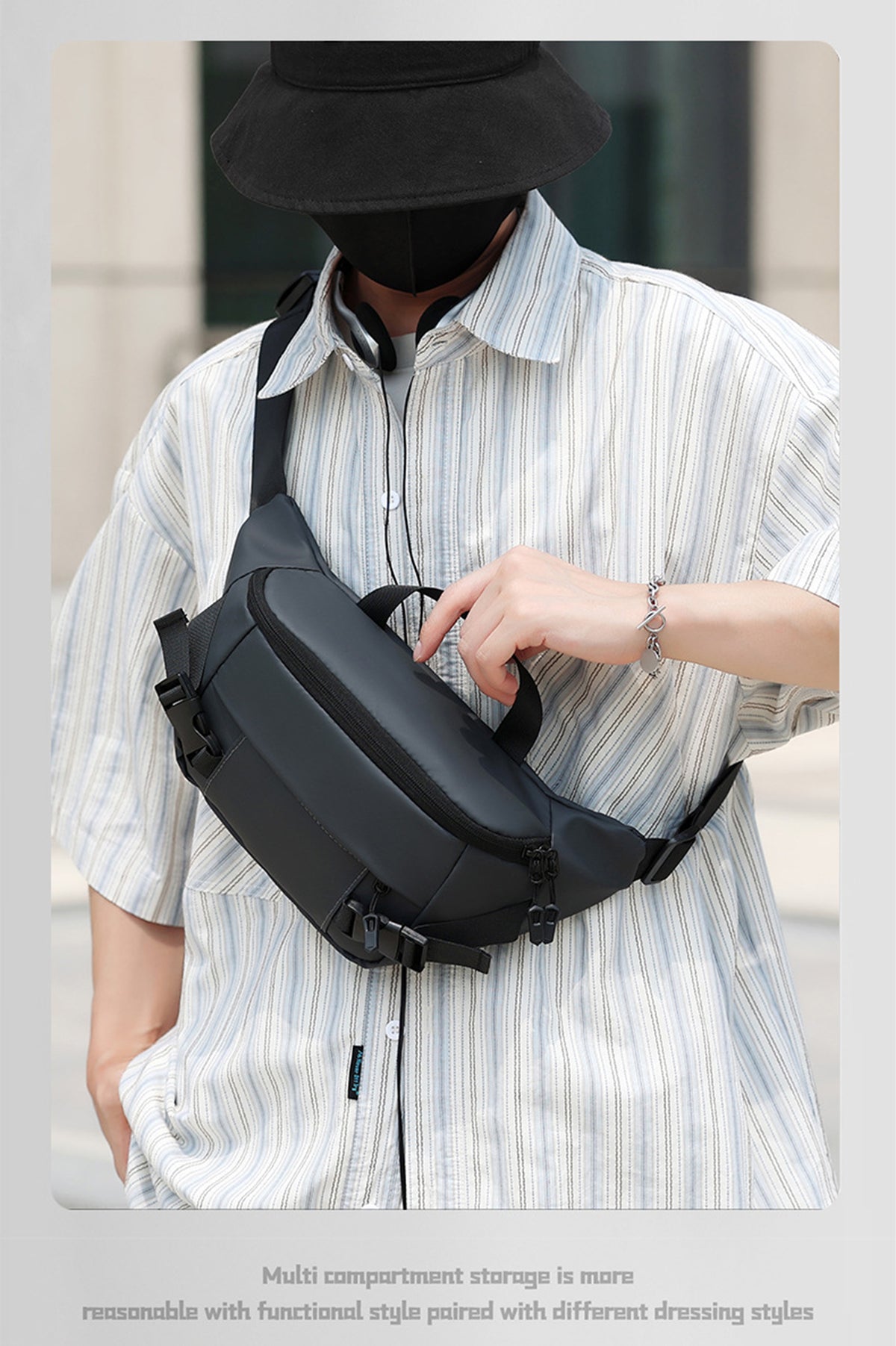 Crossbody Fanny Pack Running Waist Bag Casual Hands-Free Wallets Check Bags