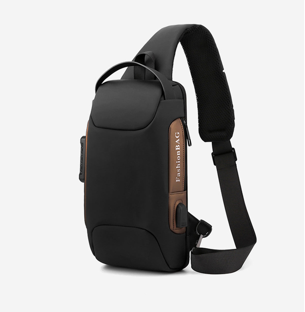 Anti theft Sling Backpack with Lock Shoulder Crossbody Backpack W/ USB Charging Port