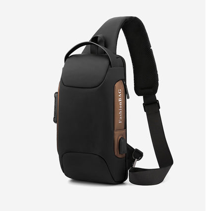 Anti theft Sling Backpack with Lock Shoulder Crossbody Backpack W/ USB Charging Port