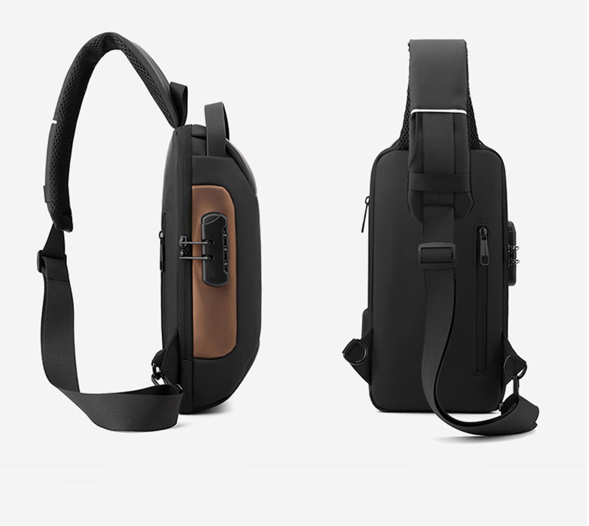 Anti theft Sling Backpack with Lock Shoulder Crossbody Backpack W/ USB Charging Port