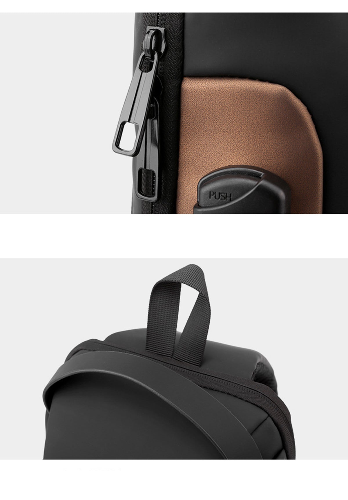 Anti theft Sling Backpack with Lock Shoulder Crossbody Backpack W/ USB Charging Port