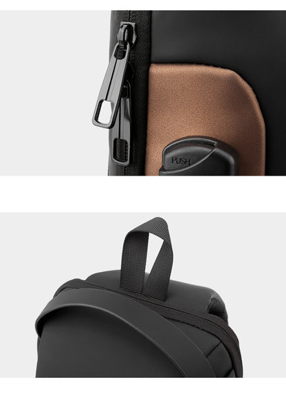 Anti theft Sling Backpack with Lock Shoulder Crossbody Backpack W/ USB Charging Port