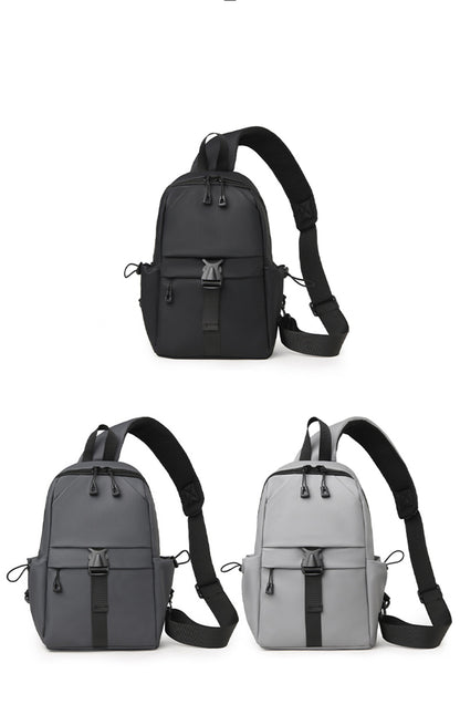 Nylon Sling Backpack Water Resistant Shoulder Chest Crossbody With Both Sides Pocket