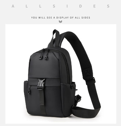 Nylon Sling Backpack Water Resistant Shoulder Chest Crossbody With Both Sides Pocket