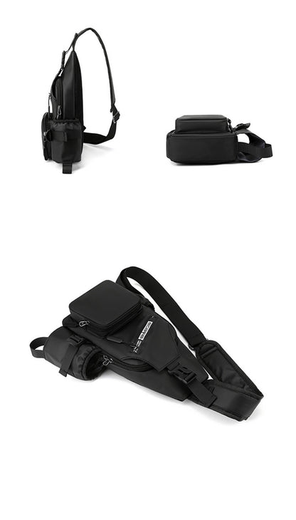 Nylon Sling Backpack Water Resistant Shoulder Chest Crossbody With Both Sides Pocket