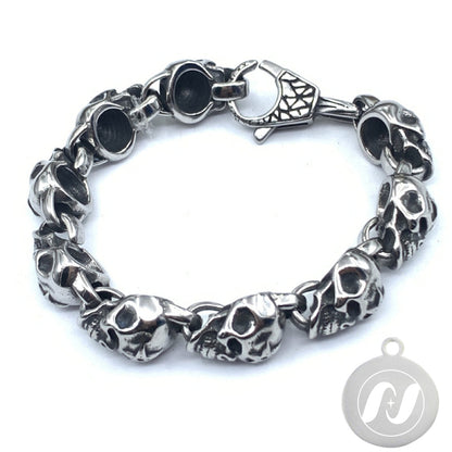 Skull Punk Tank Bracelet Skull Charm