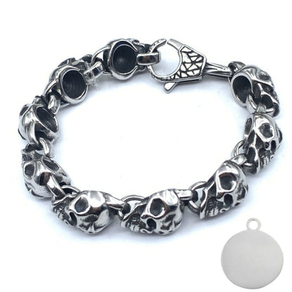 Skull Punk Tank Bracelet Skull Charm