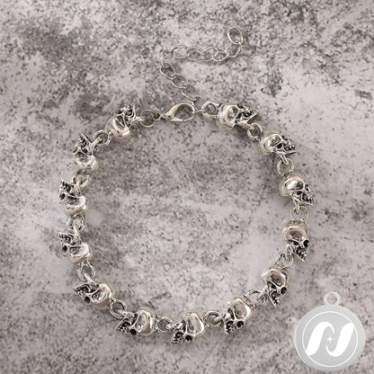 Punk Style Men Retro Bracelet Skull Charm