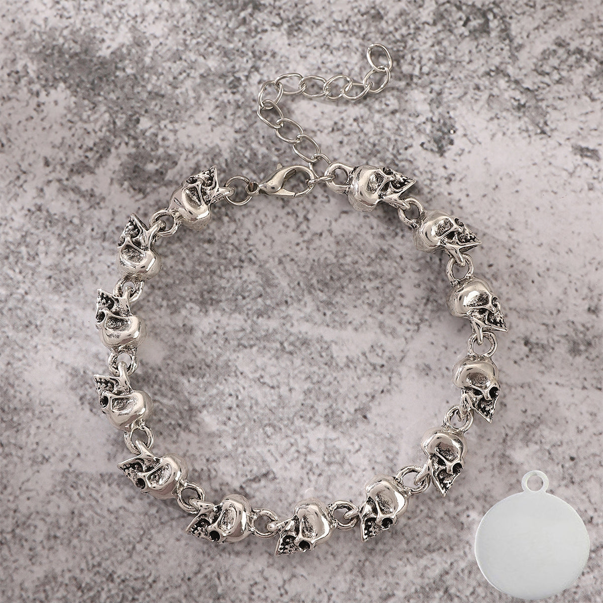 Punk Style Men Retro Bracelet Skull Charm