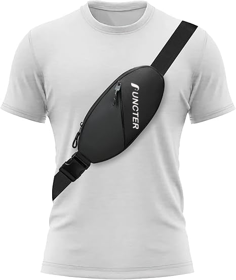Crossbody Bag Fanny Pack Sling Chest Bag Dual Pocket Water Resistant Waist Pack for Women Men