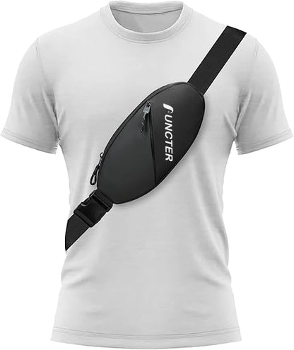 Crossbody Bag Fanny Pack Sling Chest Bag Dual Pocket Water Resistant Waist Pack for Women Men
