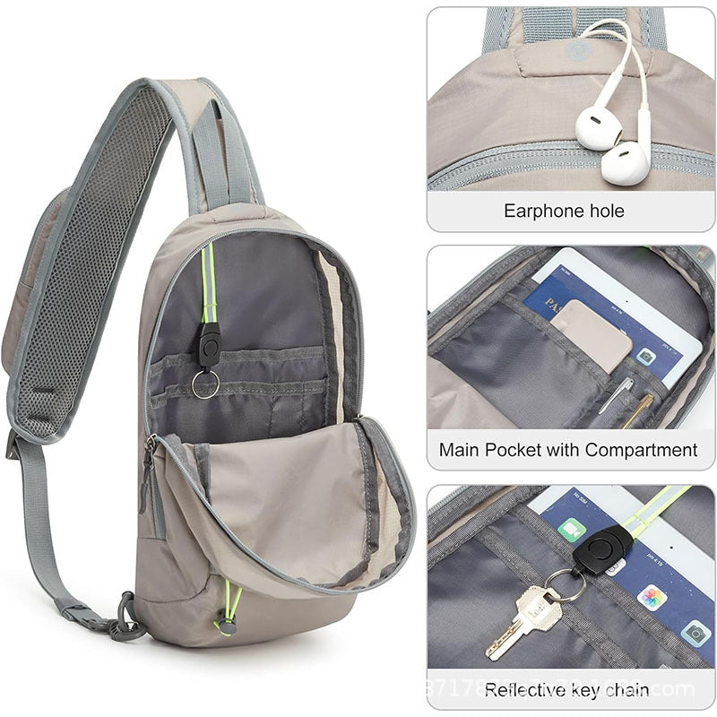 Crossbody Backpack with Front Pocket Hiking Daypack Chest Bag for Women Men