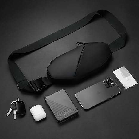 Crossbody Bag Fanny Pack Sling Chest Bag Dual Pocket Water Resistant Waist Pack for Women Men