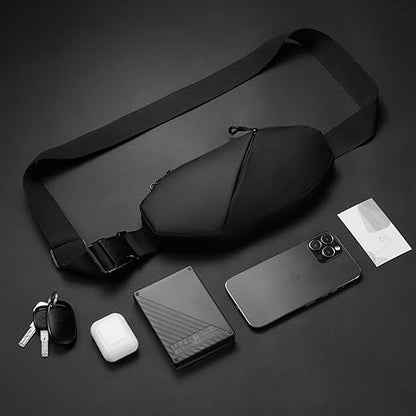 Crossbody Bag Fanny Pack Sling Chest Bag Dual Pocket Water Resistant Waist Pack for Women Men