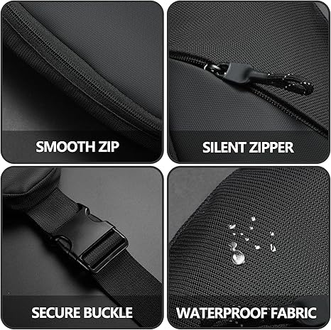 Crossbody Bag Fanny Pack Sling Chest Bag Dual Pocket Water Resistant Waist Pack for Women Men