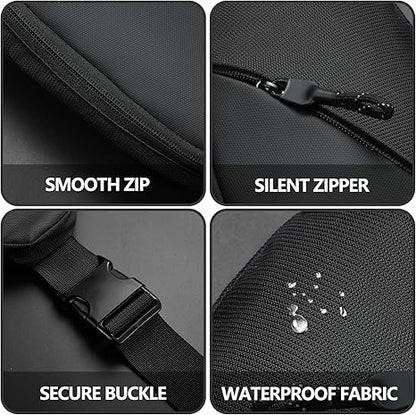 Crossbody Bag Fanny Pack Sling Chest Bag Dual Pocket Water Resistant Waist Pack for Women Men