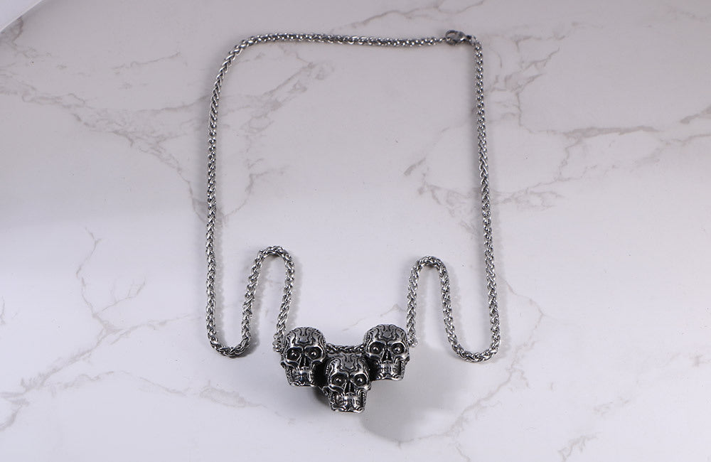 Personalized Retro Necklace Dark Devil Pendant Trendy Hip-Hop Necklace