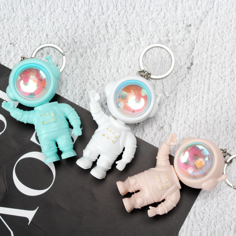 LED Sunset Light Astronaut Keychain Phone Pendant Bag Keyring Bag Pendant Charm Accessories