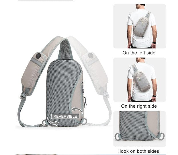 Crossbody Backpack with Front Pocket Hiking Daypack Chest Bag for Women Men