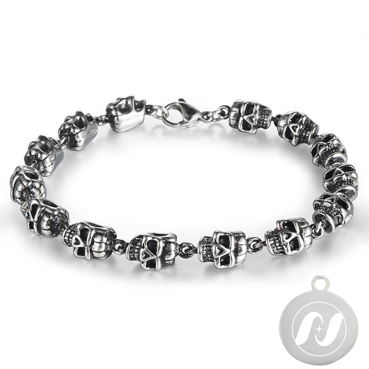Skull Punk Tank Bracelet Skull Charm #7