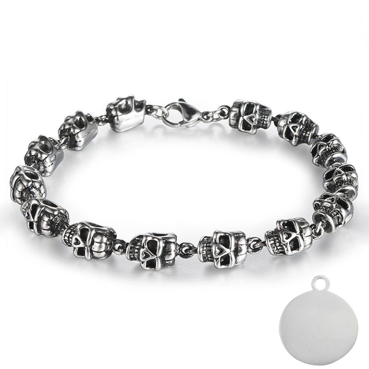 Skull Punk Tank Bracelet Skull Charm #7
