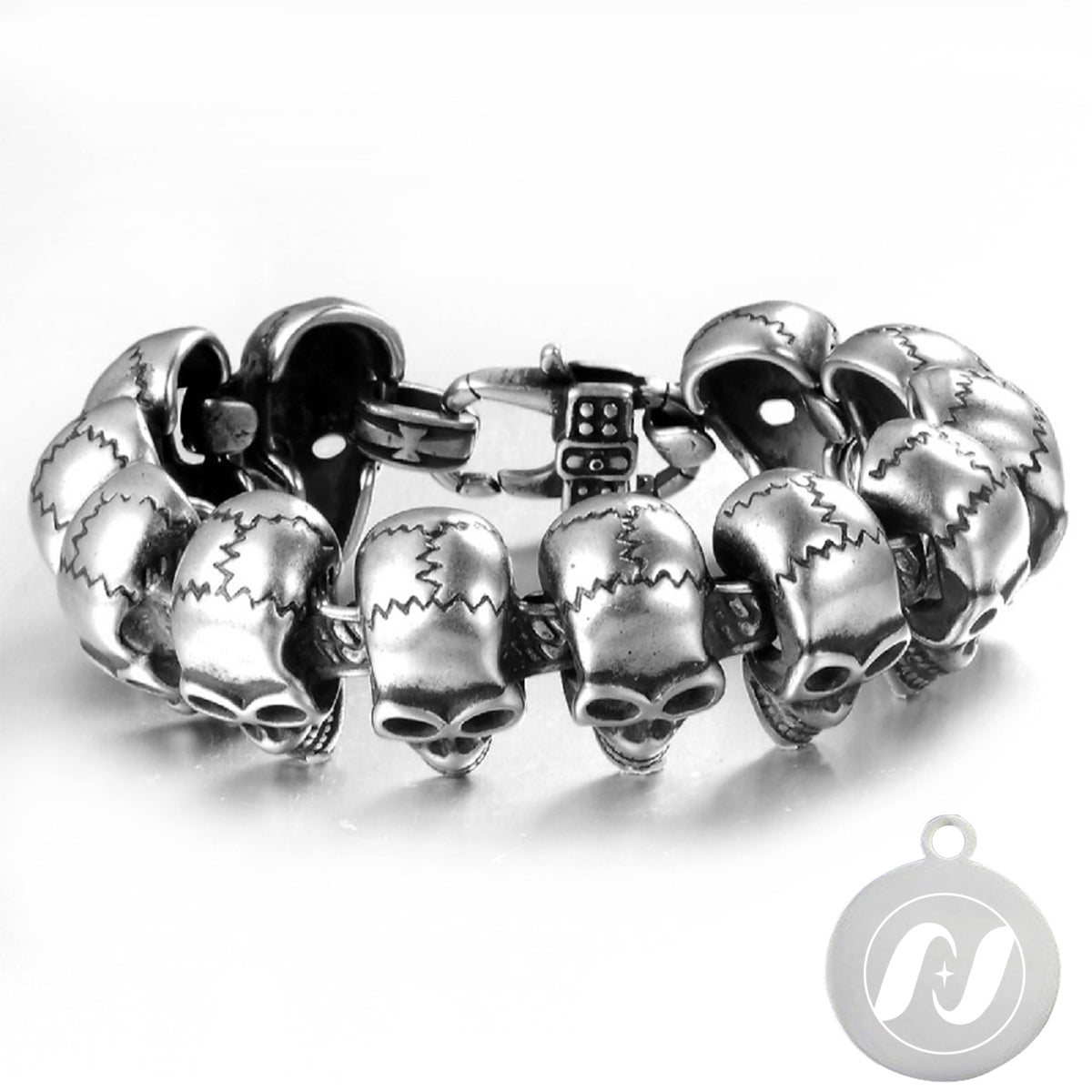 Skull Punk Tank Bracelet Skull Charm #9