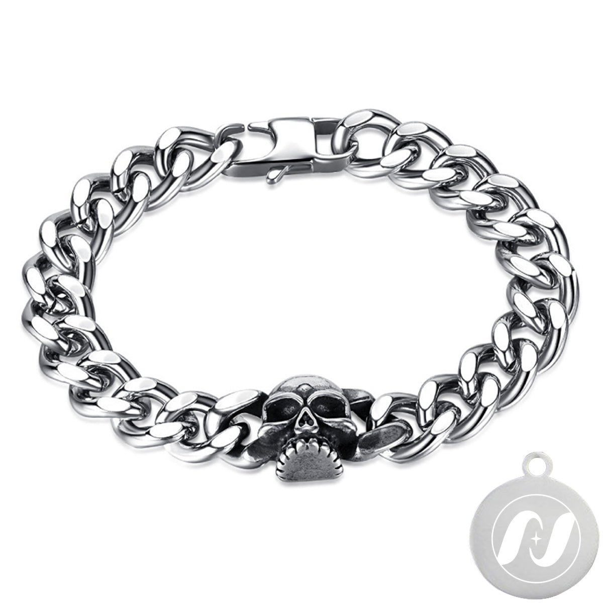 Skull Punk Tank Bracelet Skull Charm #11
