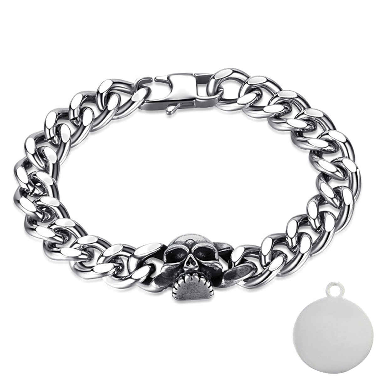 Skull Punk Tank Bracelet Skull Charm #11