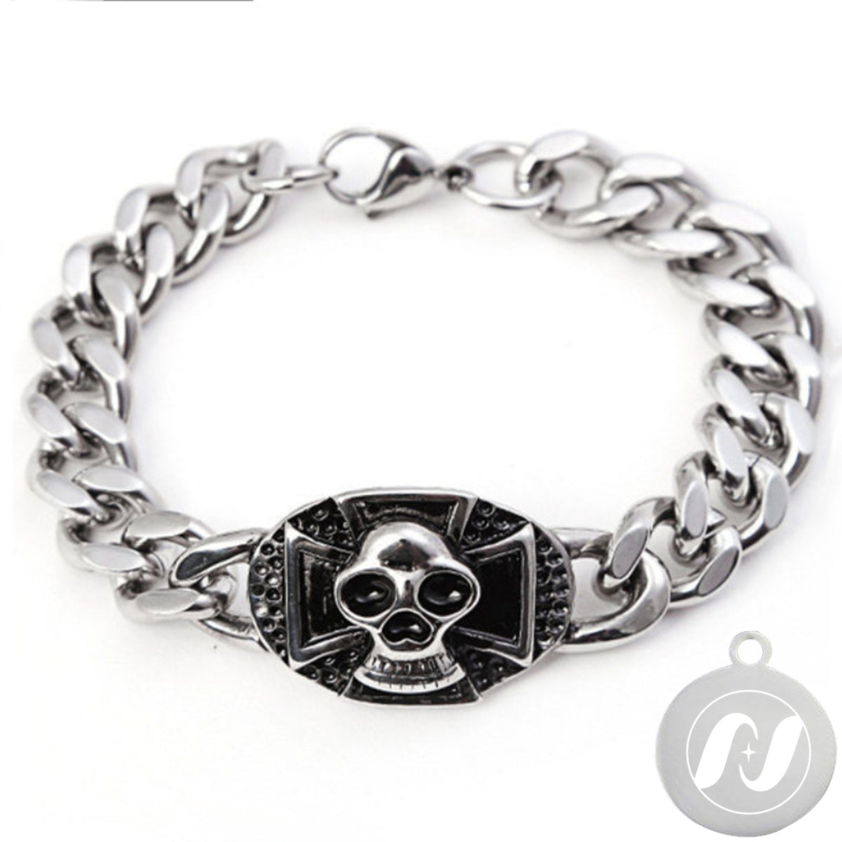 Skull Punk Tank Bracelet Skull Charm #12