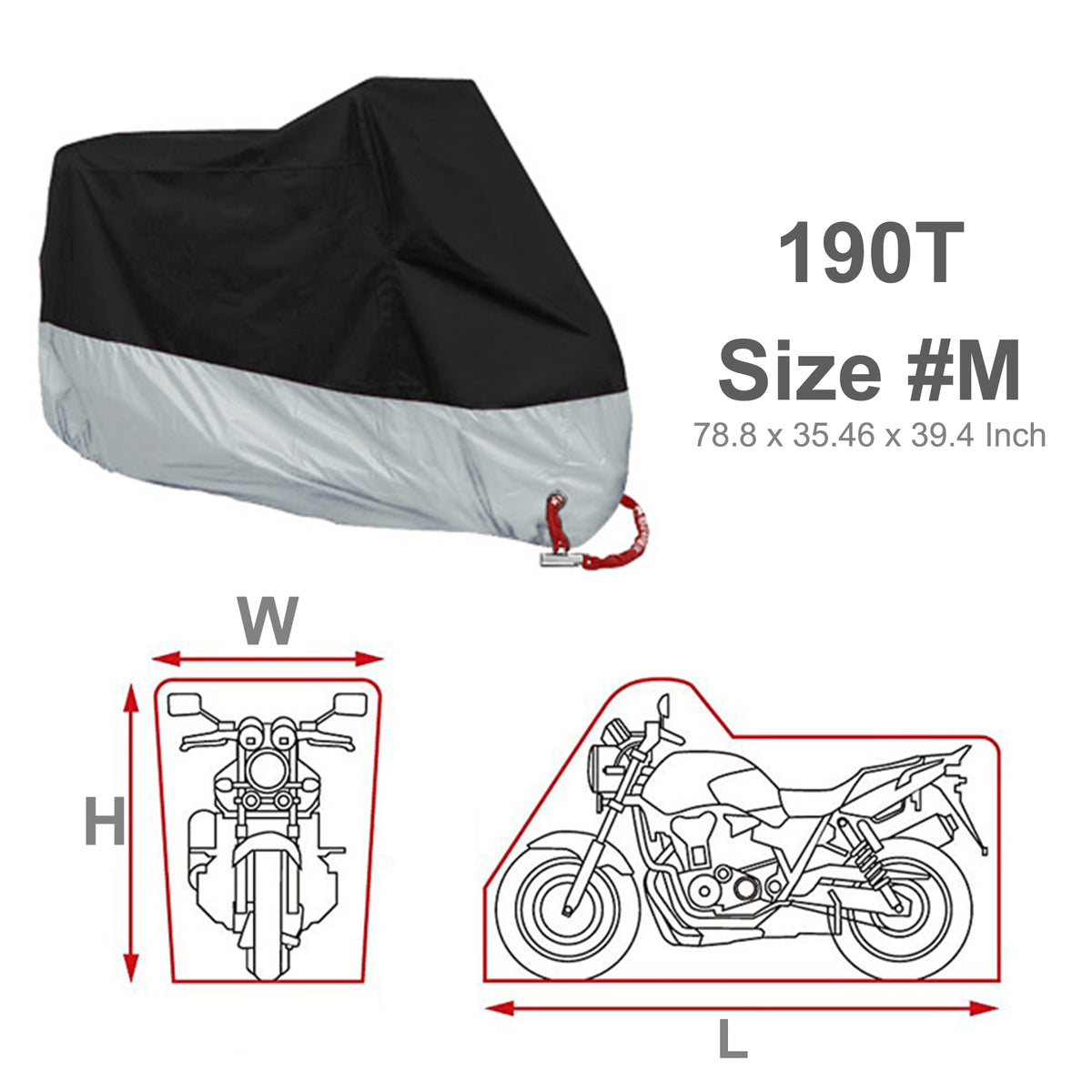 190T Size#M Waterproof Sun Motorcycle Cover